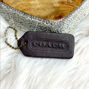 Coach dark brown leather hangtag! NWOT